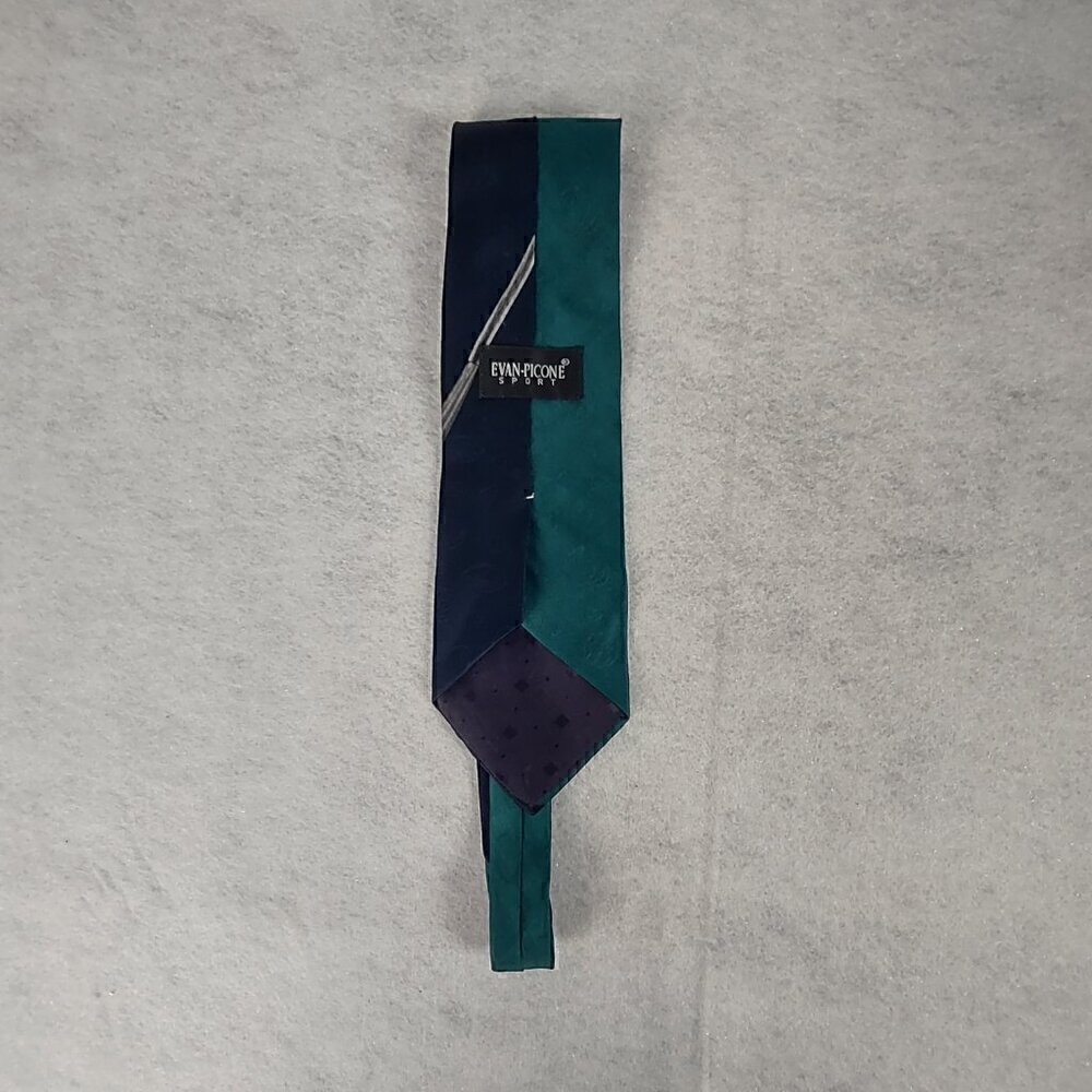 Evan-Picone Sport 100% Silk Golf Necktie Navy Teal Golf Clubs Balls Men’s Tie - Picture 4 of 8